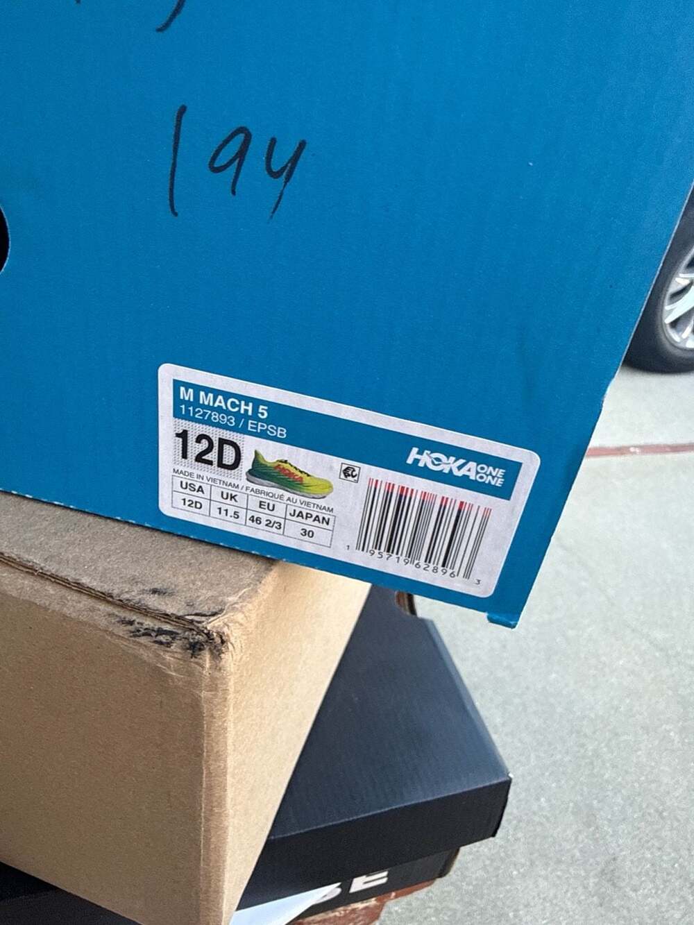 HOKA Mach 5 Men's Running Shoes in Evening Primrose / Scuba Blue - Picture 5 of 5